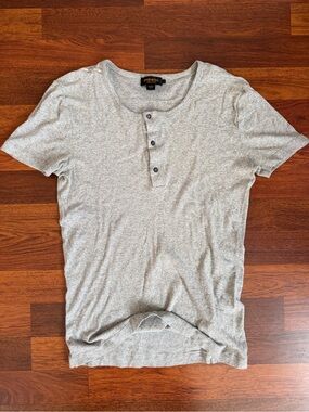 Diesel Black Gold Men's Heather Gray Short Sleeve Henley Shirt XL